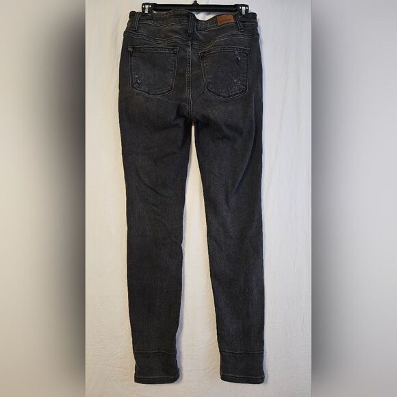 Judy Blue Jeans Women's 7/28 (28x29) Black Mid Rise Skinny Fit Stretch Patchwork - Picture 9 of 11